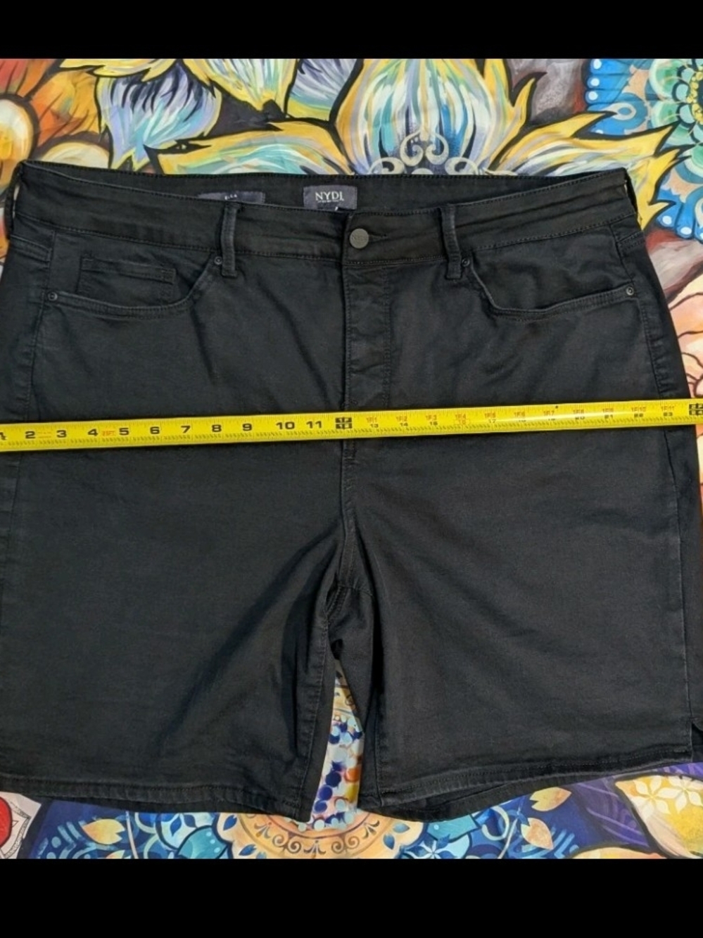 NYDJ  Ella Shorts Black Cotton Blend, Size 20
